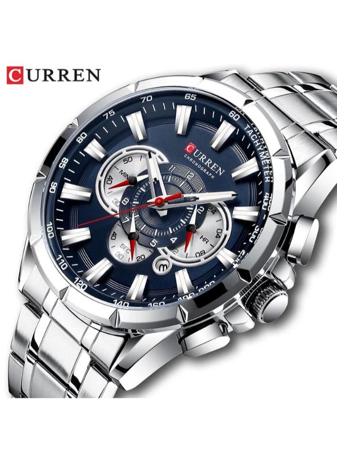 كارين ساعة يد كرونوغراف بسوار من الإستانلس ستيل طراز 8363 men - Image 2