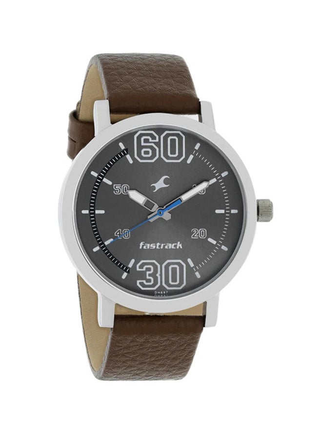فاستراك ساعة يد بعقارب وسوار من الجلد طراز 38052SL03 للرجال - Image 1