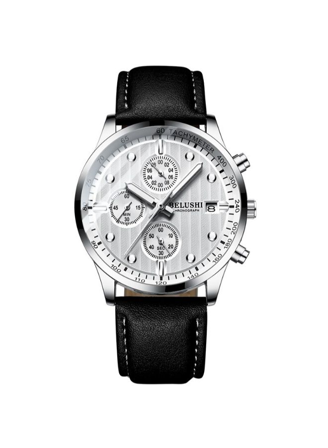 Belushi Men's Leather Quartz Analog Wrist Watch With Date Display YPZ5010  - Image 1