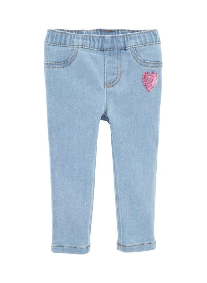 carter's - Heart Design Pull-On Jeggings Blue - Image 1