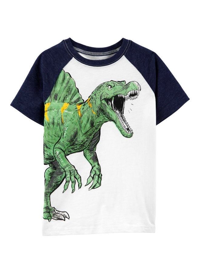 carter's 2-Piece Shark And Dinosaur Printed T-Shirt With Knicker Multicolour  - Image 1