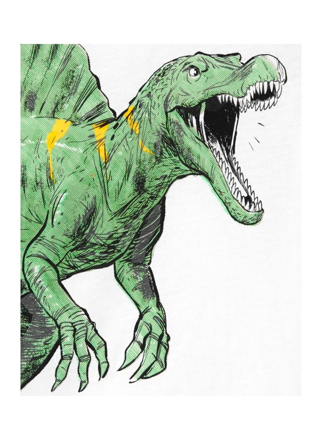 carter's 2-Piece Shark And Dinosaur Printed T-Shirt With Knicker Multicolour  - Image 3