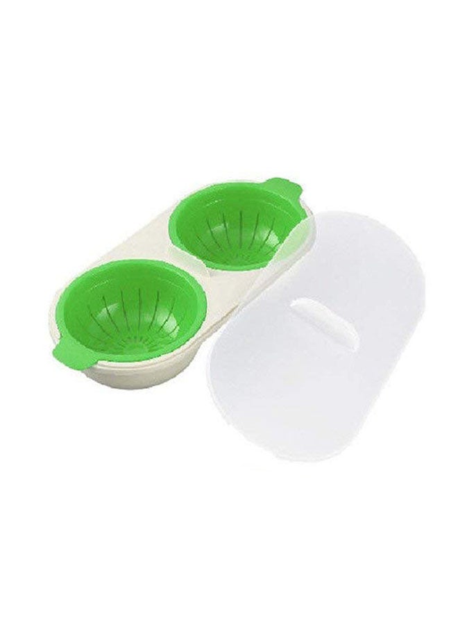 وعاء لسلق البيض في الميكروويف أخضر/أبيض 10x5x22سم - Image 2