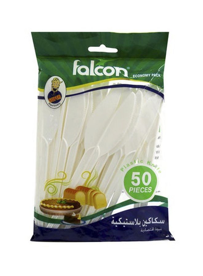 Falcon 50-Piece Plastic Knife Set Clear