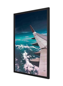 LOWHA Airplane Wing Towards Clouds Wall Art Frame Painting Multicolour 53 x 73cm 