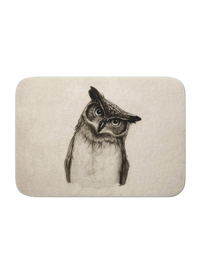 Owl Printed Anti-Skid Doormat Beige/Black 40 x 60cm 