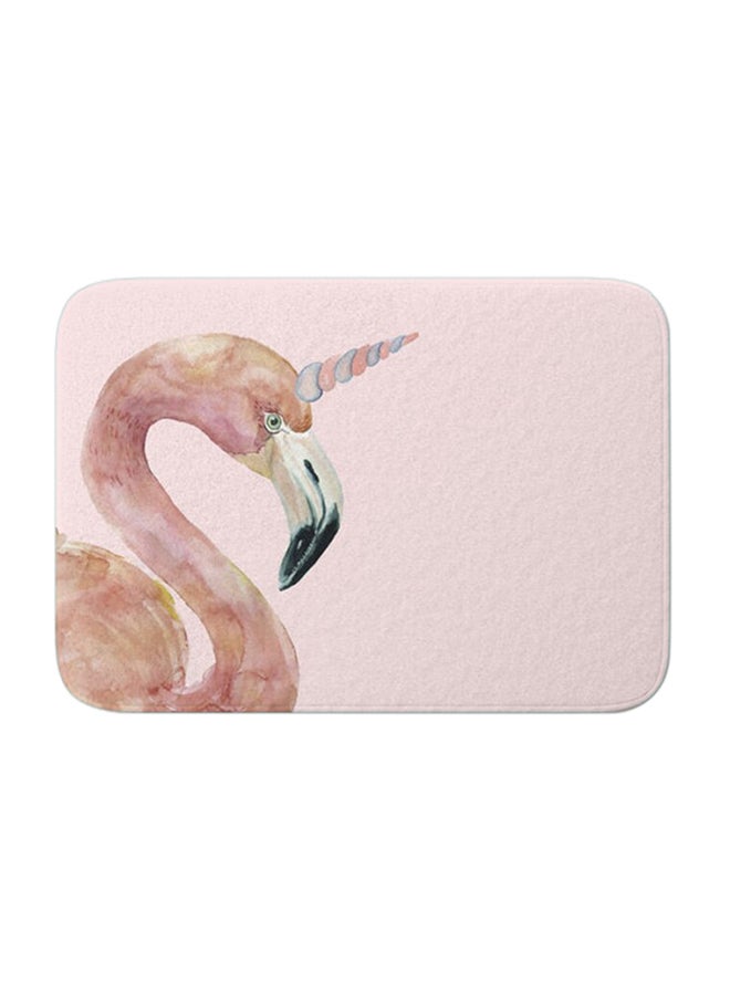 Generic Flamingo Printed Anti-Skid Doormat Pink/Brown/Black 40 x 60cm 