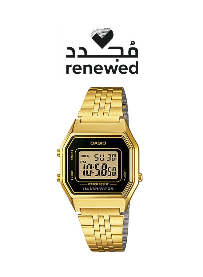 كاسيو مُجدد ساعة رقمية بسوار من الإستانلس ستيل طراز LA680WGA-1D للنساء - Image 1