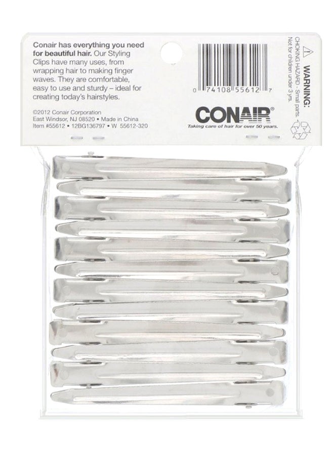 CONAIR 12-Piece Stay In Place Versatile Hair Clips Set Silver - Image 2