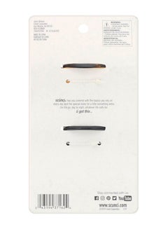 Scunci 2-Piece No Slip Grip Jaw Hair Clips Set Brown/Black  - Image 2