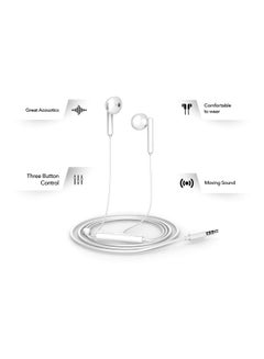 Honor AM115 Stereo In-Ear Wired Earphones With Mic White  - Image 5