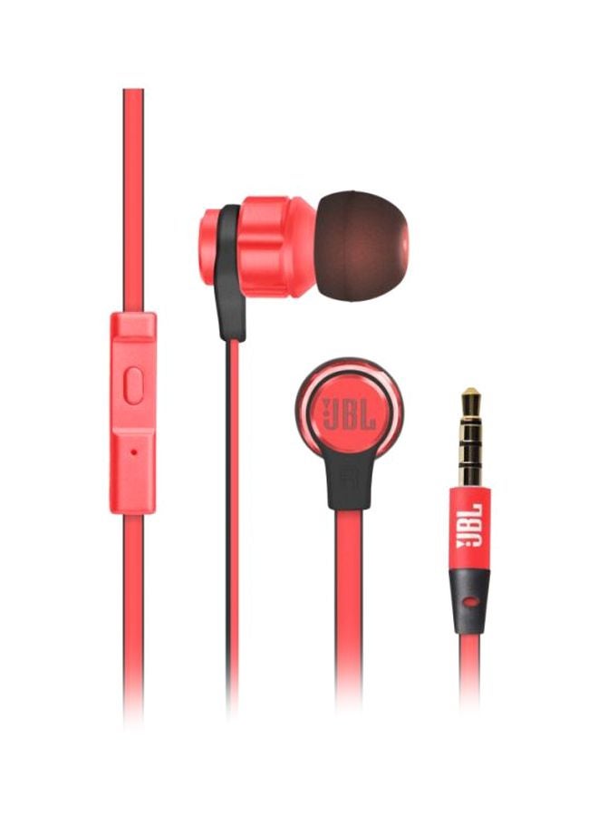 JBL - T180A Stereo In-Ear Headphones Red - Image 1