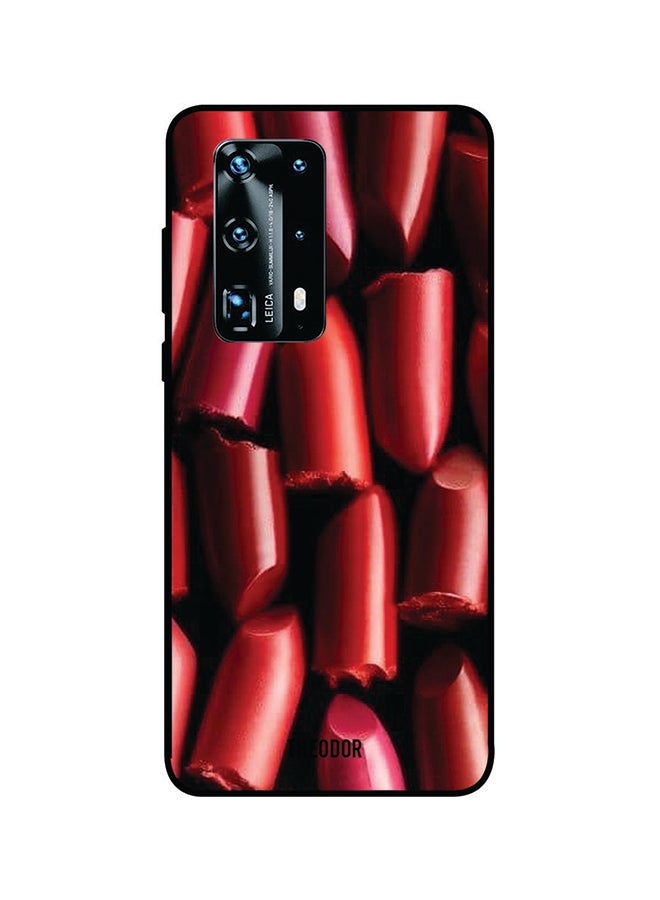 غطاء حماية واقٍ لهاتف هواوي P40 برو بلس أحمر وأسود