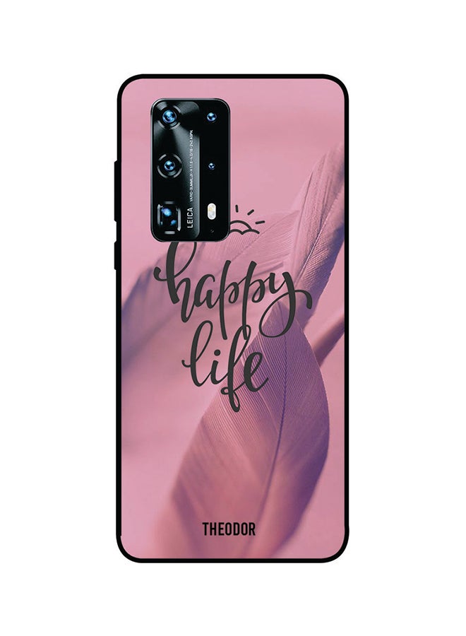 غطاء حماية واقٍ لهاتف هواوي P40 برو بلس وردي/أسود