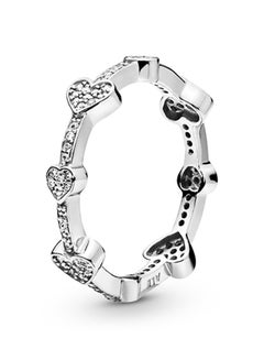 Sterling Silver Sparkling Ice Cube Cubic Zirconia Ring
