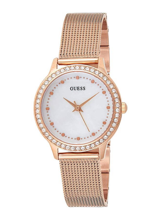 جس ساعة يد بعقارب وسوار من الاستانلس ستيل، طراز W0647L2 للنساء - Image 1