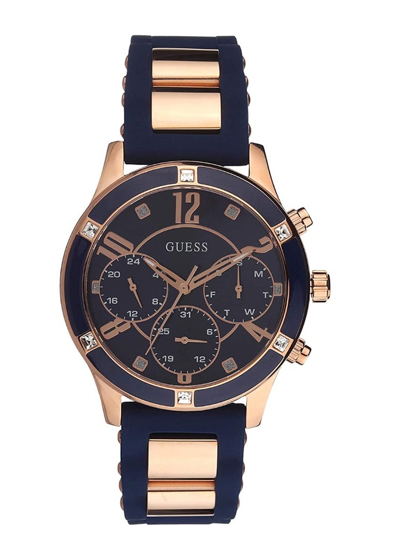 جس ساعة كرونوغراف بسوار من السيليكون طراز W1234L4 للنساء - Image 1