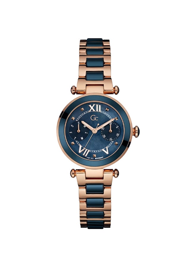 Gc women Chronograph Watch Y06009L7MF - 32 mm - Blue/Rose Gold  - Image 1
