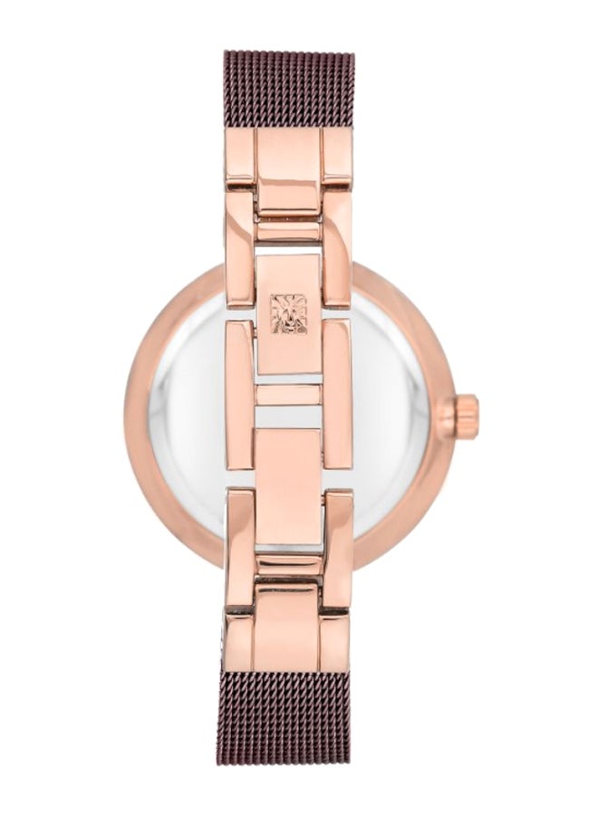 ANNE KLEIN Women's Analog Watch AK/3001RGBN - 34 mm - Brown - Image 3