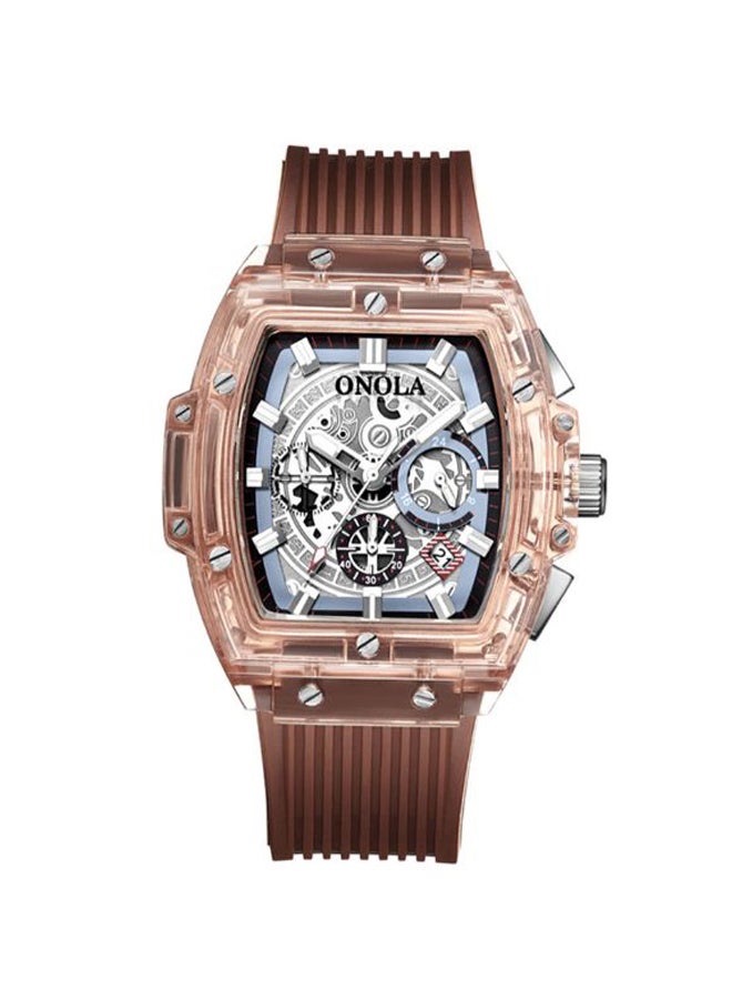ONOLA Men's Water Resistant Plastic Chronograph Watch J4230K-KM