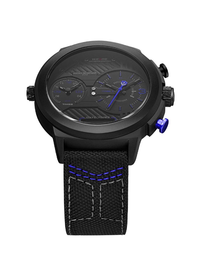 men Waterproof Nylon Electronic Analog Digital Wrist Watch With Calendar And Alarm Display J4093BL-KM - v1588095012/N36156049A_3