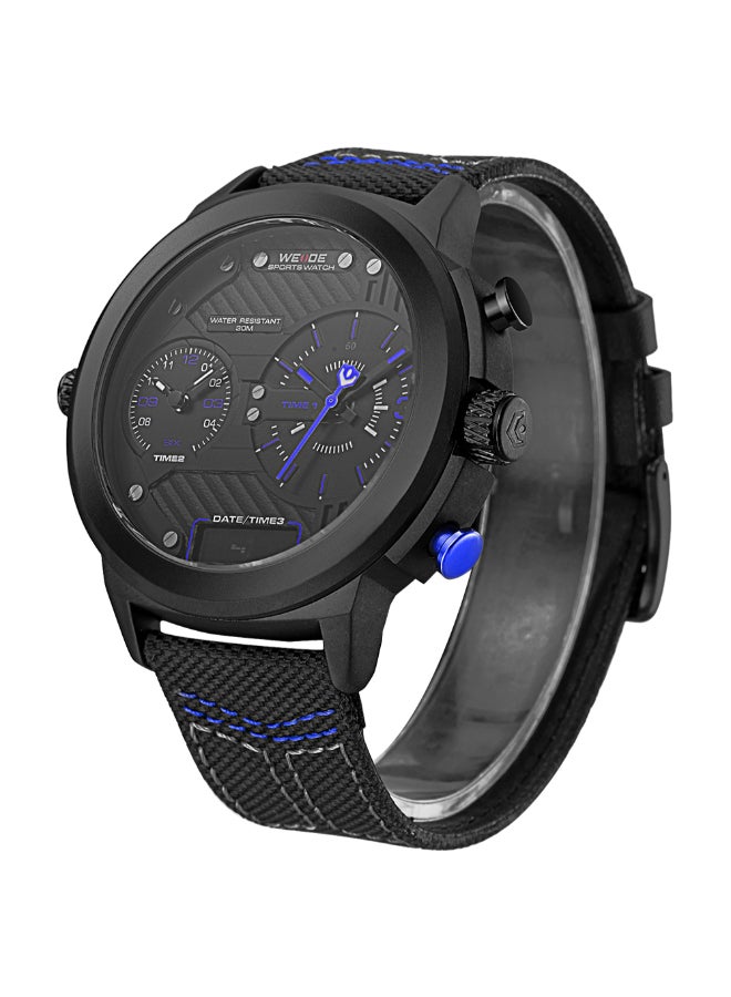 men Waterproof Nylon Electronic Analog Digital Wrist Watch With Calendar And Alarm Display J4093BL-KM - v1588095013/N36156049A_2