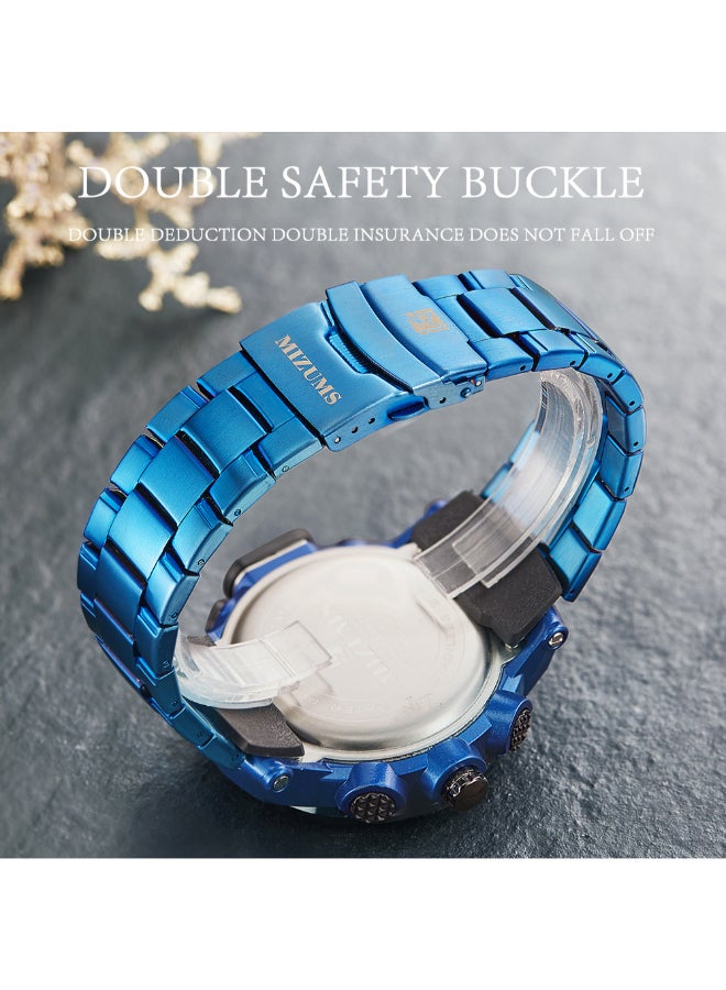 men Waterproof  Quartz Analog Digital Wrist Watch With Calandar Display J4384BL-KM - v1588095081/N36360983A_2