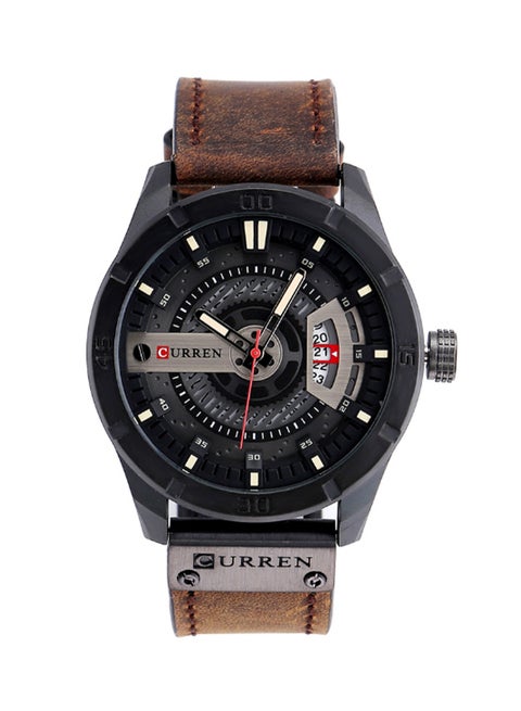 Men's Waterproof Leather Analog Wrist Watch J4171BBR-KM