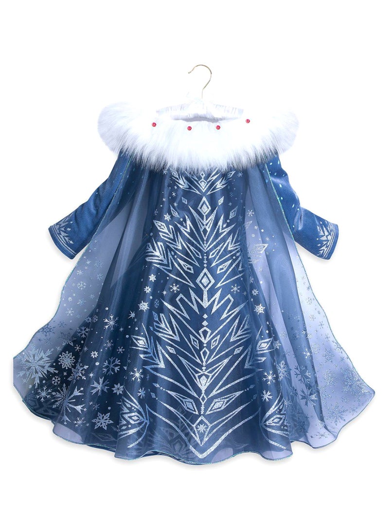 فانسي دريسويل طقم زي الأميرة آنا وإلسا من فيلم Frozen مع إكسسوارات مكون من 5 قطع 4 - 5 Years  - Image 2