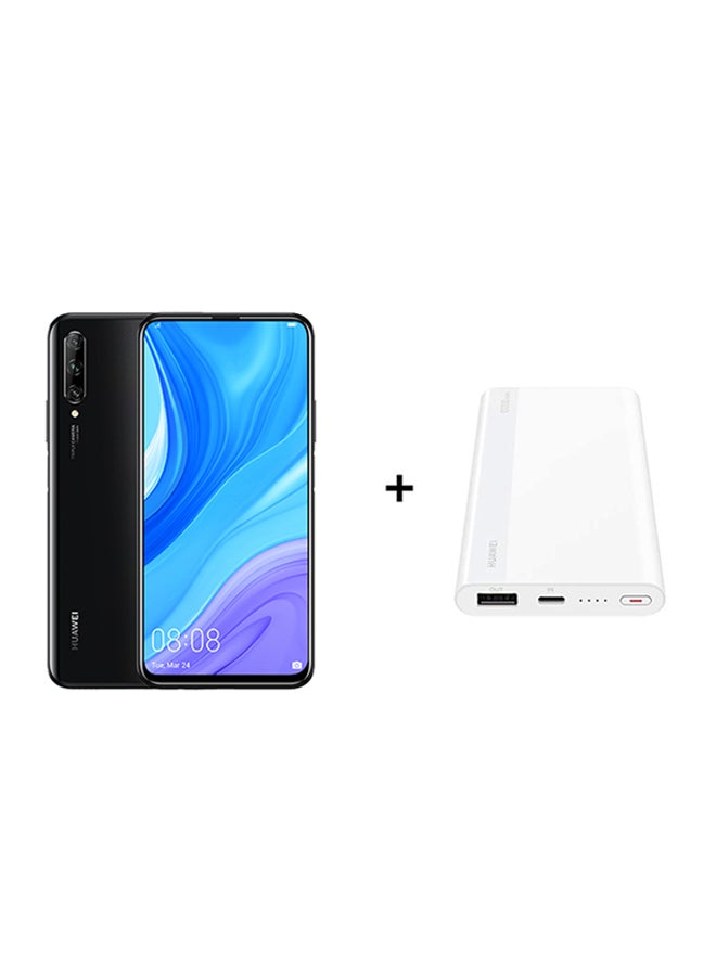 هواوي هاتف Y9s شريحتي اتصال مع ذاكرة رام 6 جيجابايت وذاكرة داخلية 128 جيجابايت يدعم تقنية 4G LTE، لون أسود داكن مع باور بانك - Image 1