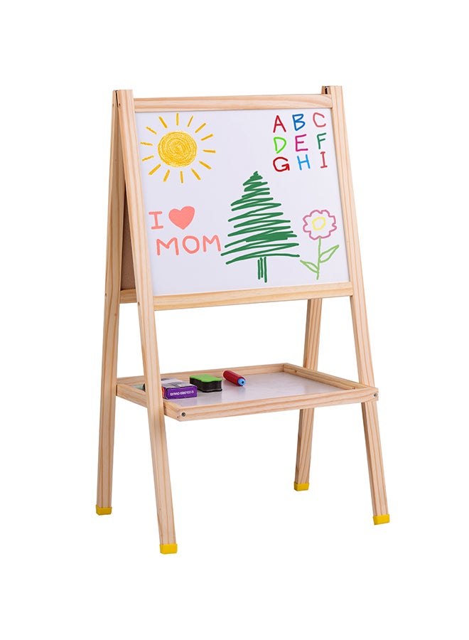 Double Sided Wooden Art Easel Magnetic Chalkboard Multicolor - Image 1