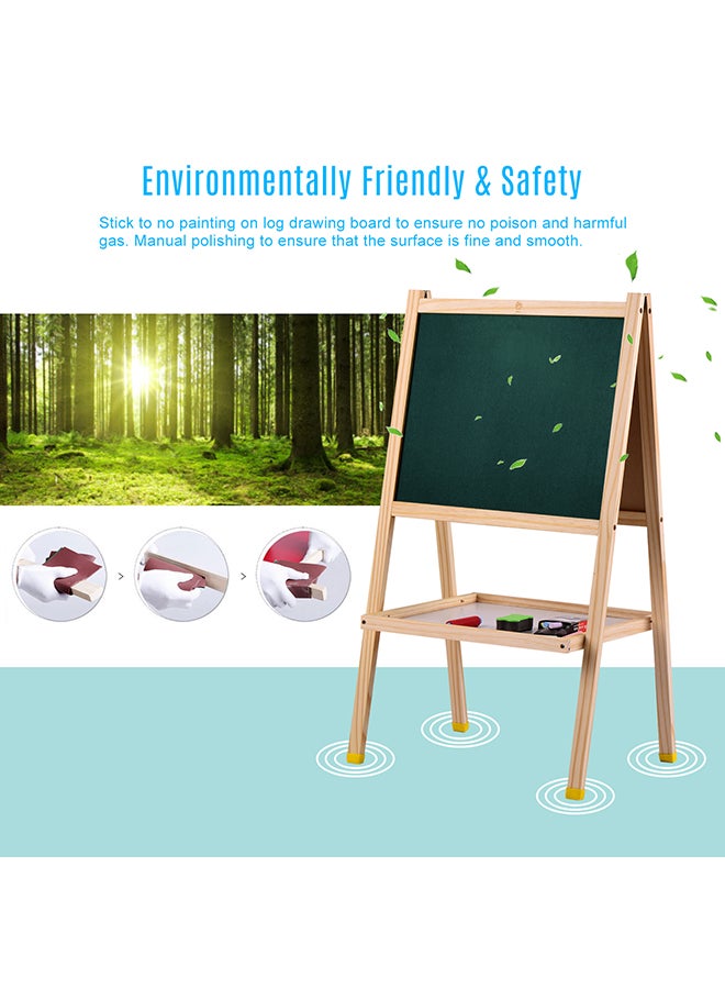 Double Sided Wooden Art Easel Magnetic Chalkboard Multicolor - Image 4
