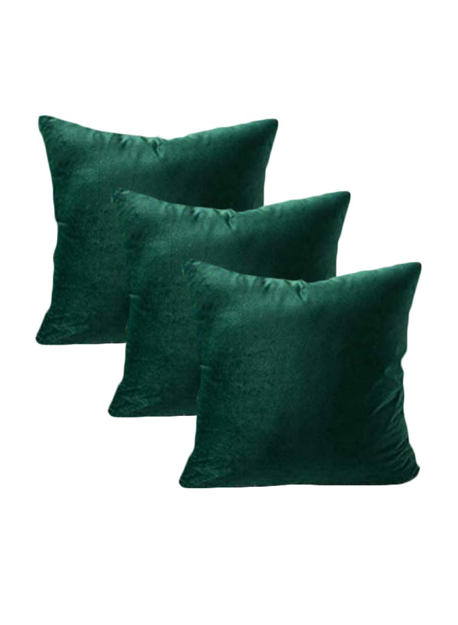 REGAL IN HOUSE 3-Piece Solid Pattern Decorative Pillow velvet Aqua Green 40 x 40cm  - Image 2