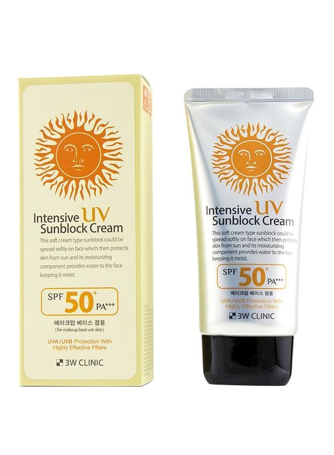 3W CLINIC - Intensive UV Sunblock Cream SPF50+ PA+++ 70ml - Image 1