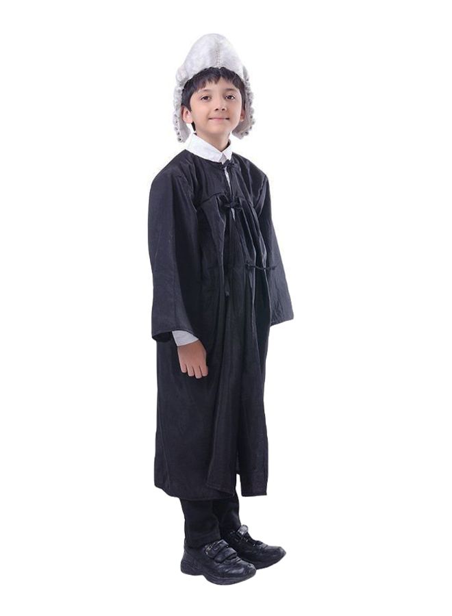 Fancydresswale - Community Helper Judge Costume With Wig 10 - 12 Years - Image 1