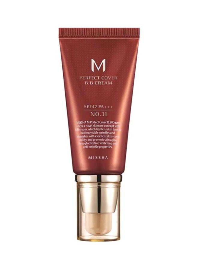 Missha M Perfect Cover BB Cream With SPF 42 PA+++ Golden Beige  - Image 1