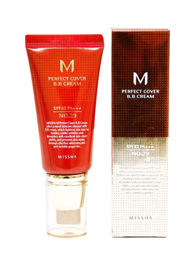 Missha - M Perfect Cover BB Cream With SPF 42 PA+++ No. 29 Caramel Beige - Image 1