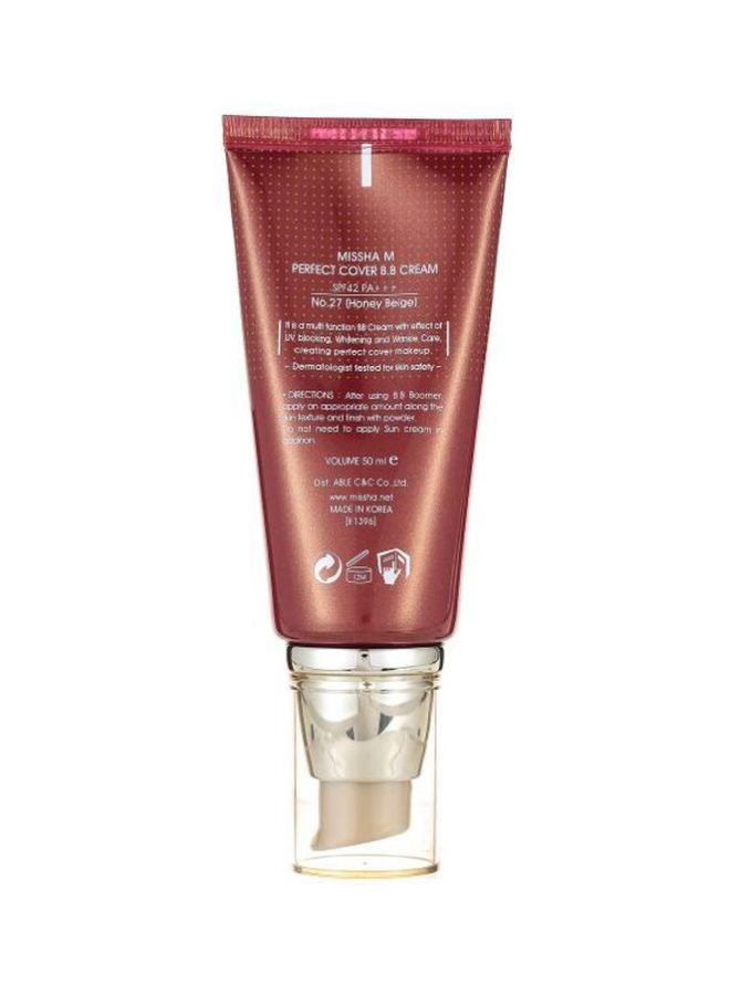 Missha M Perfect Cover BB Cream With SPF 42 PA+++ 27 Honey Beige - Image 2