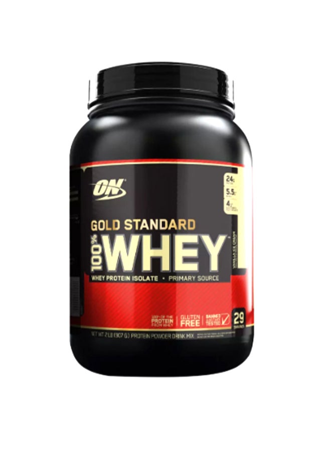 أوبتيموم نيوتريشن بروتين مصل اللبن جولد ستاندرد ‎100% بنكهة آيس كريم الفانيليا، رطلان