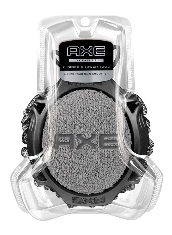 Axe Dual Sided Detailer Shower Sponge Grey/Black - Image 1