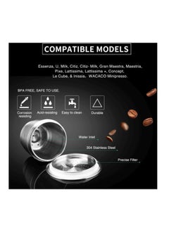 i cafilas Stainless Steel Refillable Coffee Capsules Silver 15x5x12.5centimeter  - Image 2