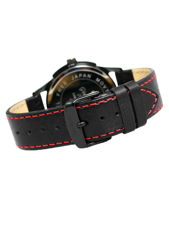 Gino Rossi Men's Rowder Round Shape Leather Analog Watch 3161A-1A3 - 41 mm - Black - Image 2