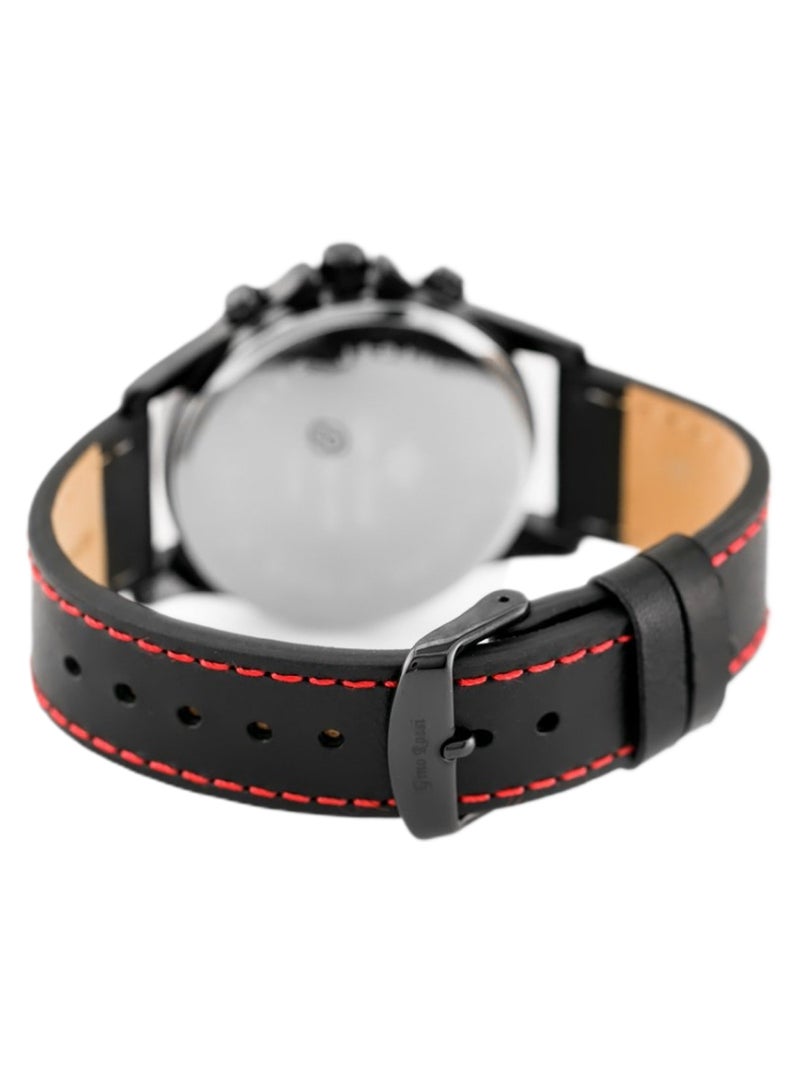 Gino Rossi men Logan Round Shape Leather Analog Watch 8071A-1A3 - 40 mm - Black - Image 3