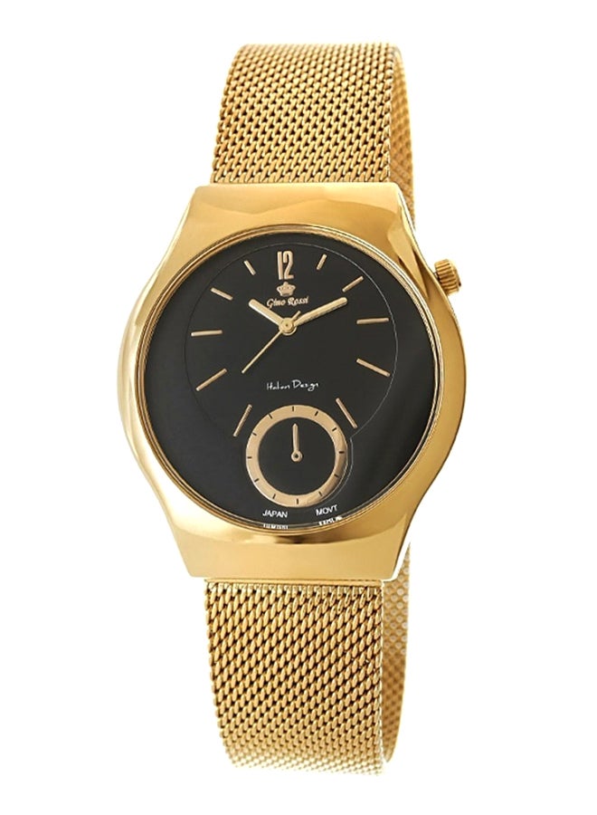 Gino Rossi women Moon Eclipse Round Shape Stainless Steel Analog Watch 9021B-1D1 - 33 mm - Gold - Image 1