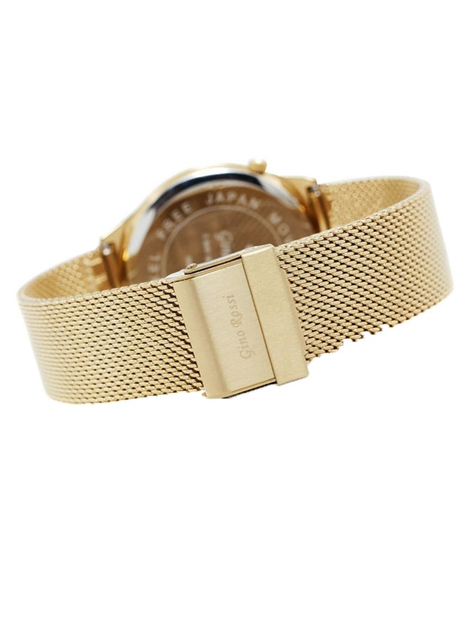 Gino Rossi women Moon Eclipse Round Shape Stainless Steel Analog Watch 9021B-1D1 - 33 mm - Gold - Image 3