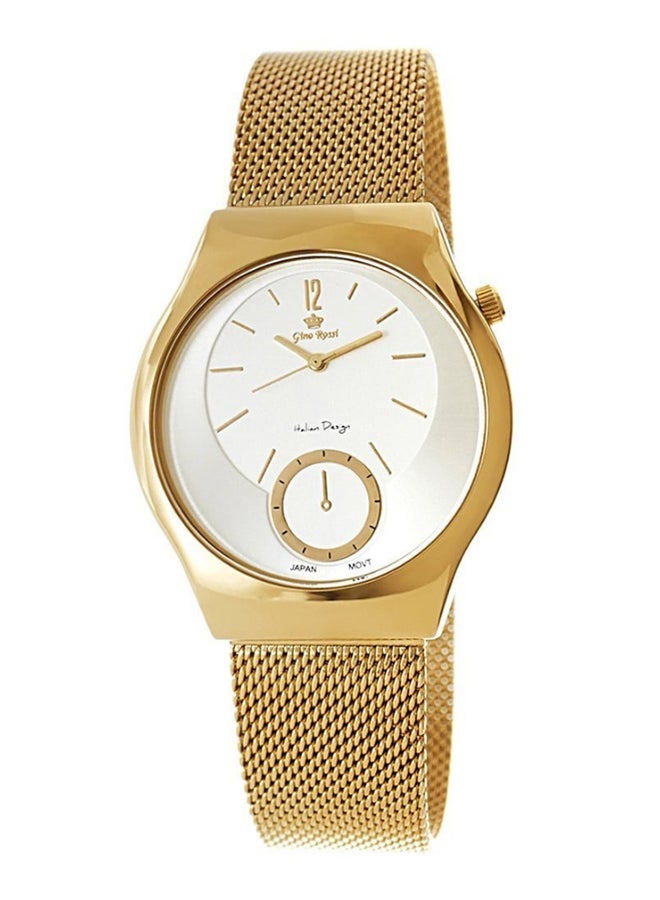 Gino Rossi women Solar Round Shape Stainless Steel Analog Watch 9021B-3D1 - 33 mm - Gold - Image 1
