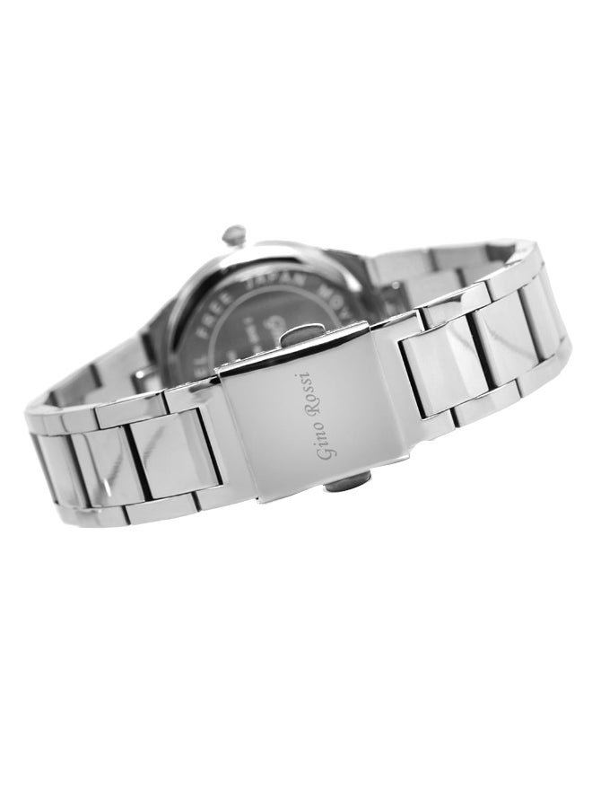 Gino Rossi Women's Galaxy Round Shape Stainless Steel Analog Watch 9656B-1C1 - 28 mm - Silver - Image 3