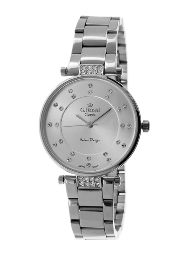 Gino Rossi women Silverian Round Shape Stainless Steel Analog Watch C5131B-3C1 - 28 mm - Silver - Image 1