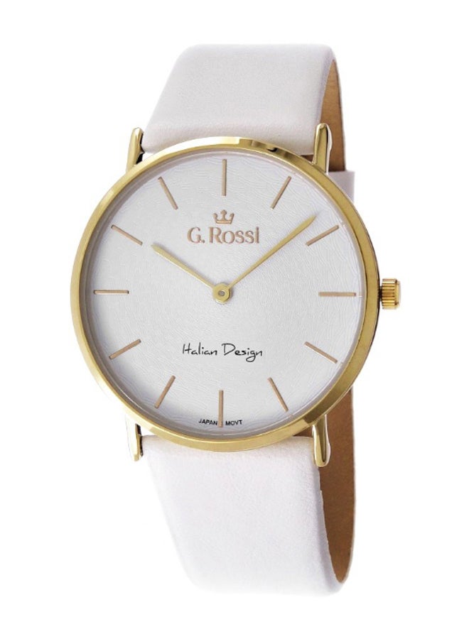 Gino Rossi women Ceralia Round Shape Leather Analog Watch Cetira 8709A1-3C2 - 36 mm - White - Image 1