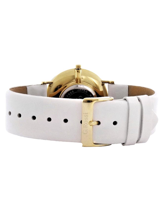 Gino Rossi women Ceralia Round Shape Leather Analog Watch Cetira 8709A1-3C2 - 36 mm - White - Image 3